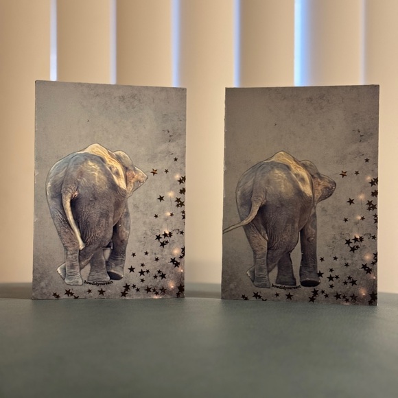 Elegant Elephants: A Playful Collection|Two 5x7 Asian Elephants Mounted Wall Art - Picture 2 of 8